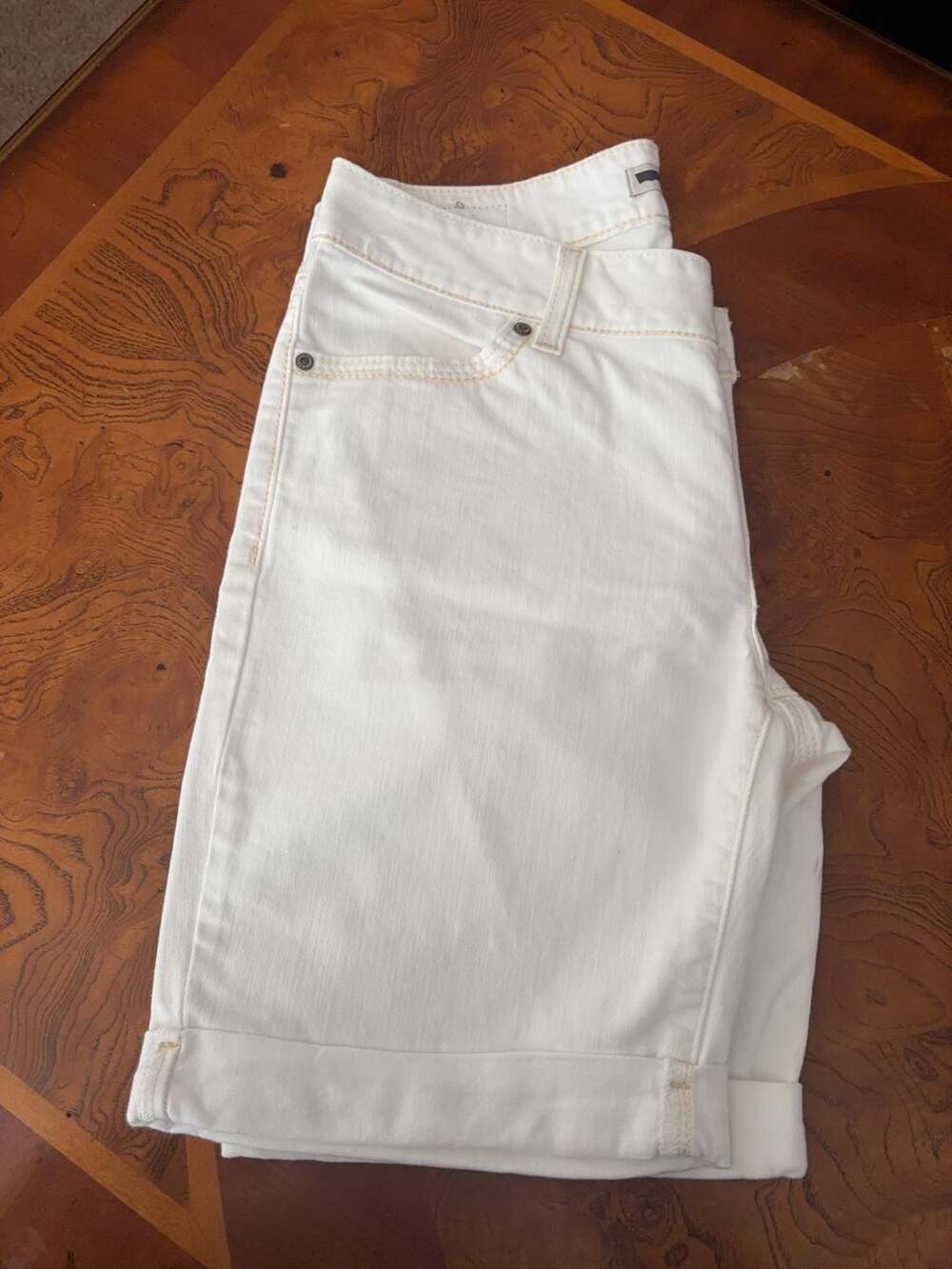 White Women's Denim Shorts - Classic